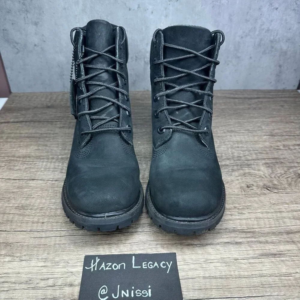 Timberland~Women's~Black Waterproof Nubuck 6” Premium(8658A)‎ Boots~Size 7